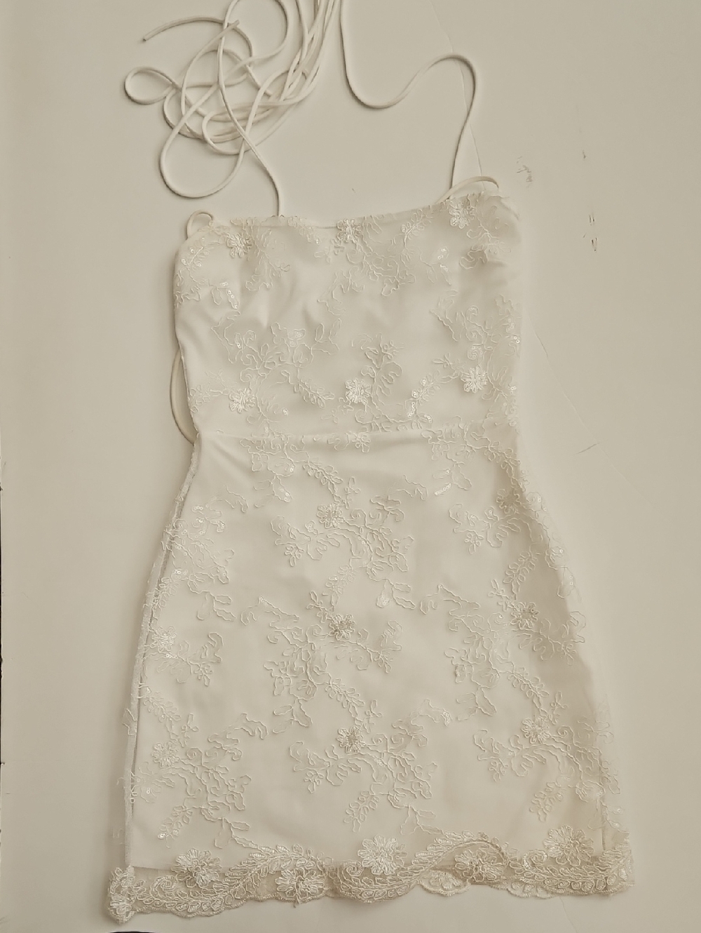 Women's Extra Small White Lacy/sequin dress